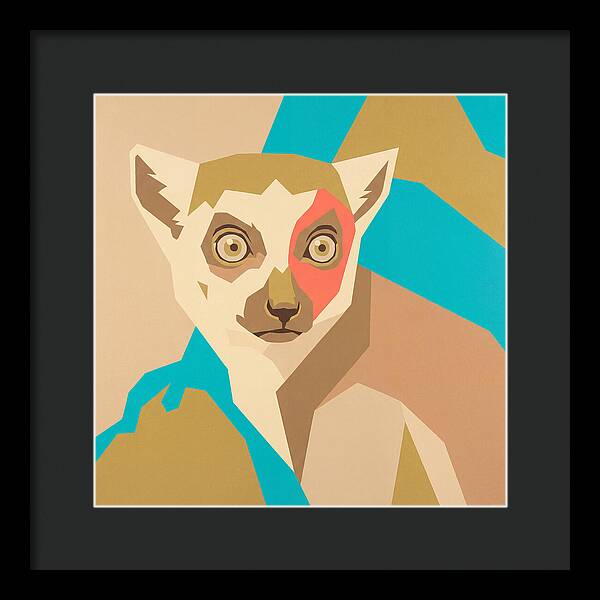 Lemur Portrait In Pop Art Style