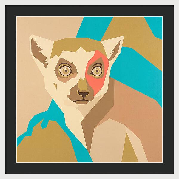 Lemur Portrait In Pop Art Style
