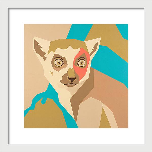 Lemur Portrait In Pop Art Style