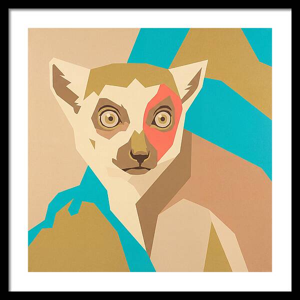 Lemur Portrait In Pop Art Style