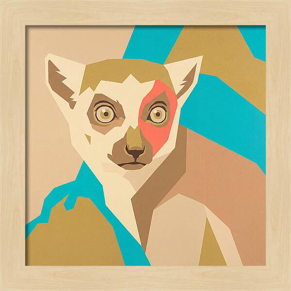 Lemur Portrait In Pop Art Style
