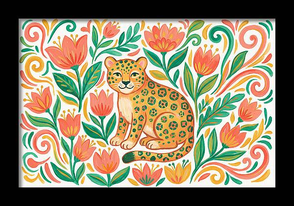 Leopard Among Floral Patterns