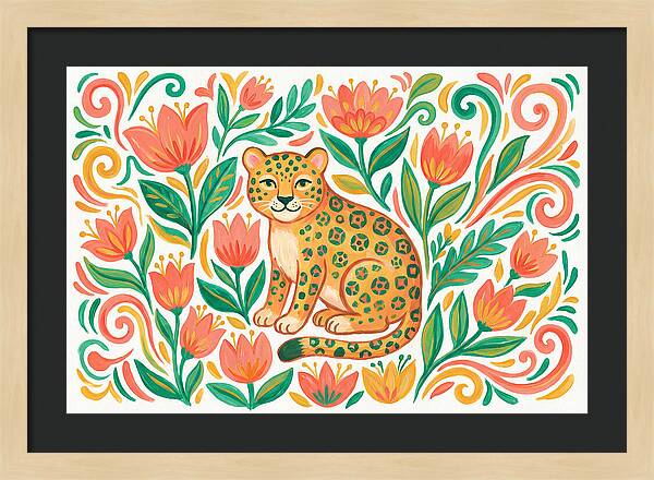 Leopard Among Floral Patterns