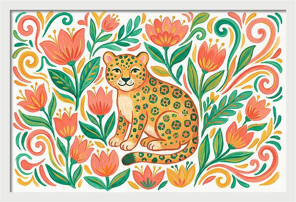 Leopard Among Floral Patterns