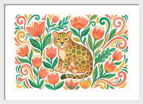 Leopard Among Floral Patterns
