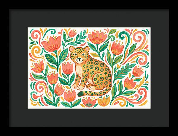 Leopard Among Floral Patterns