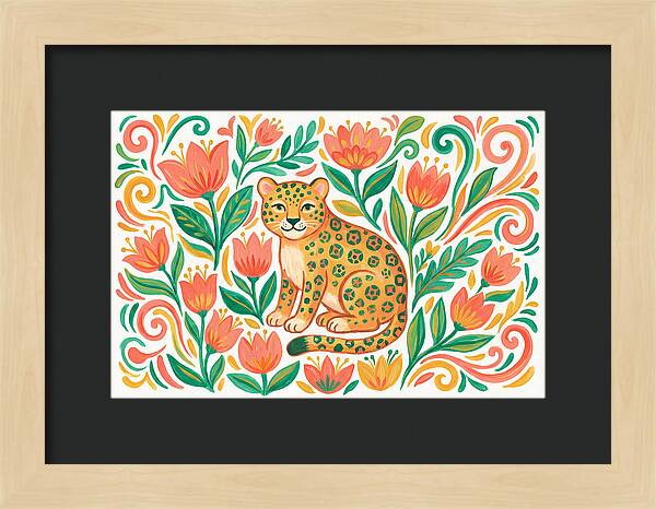 Leopard Among Floral Patterns