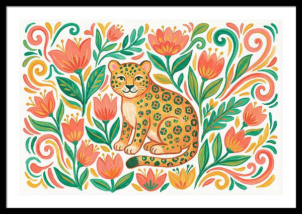 Leopard Among Floral Patterns