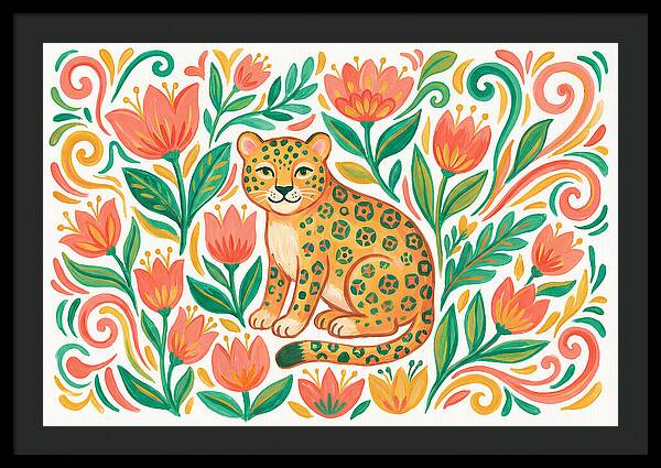 Leopard Among Floral Patterns