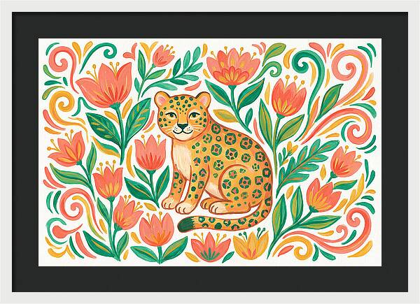 Leopard Among Floral Patterns