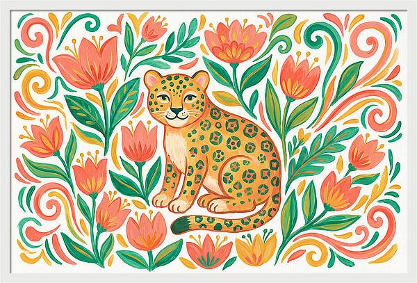 Leopard Among Floral Patterns
