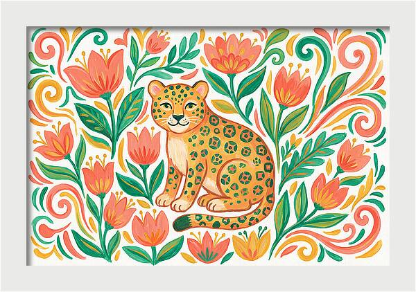 Leopard Among Floral Patterns