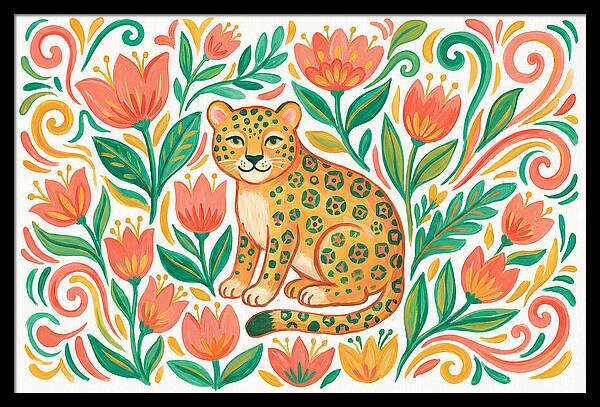Leopard Among Floral Patterns