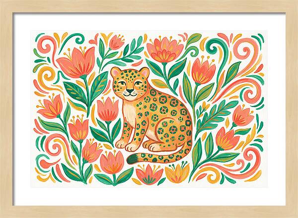 Leopard Among Floral Patterns