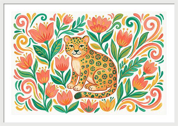 Leopard Among Floral Patterns