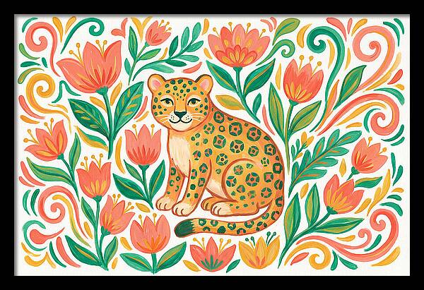 Leopard Among Floral Patterns