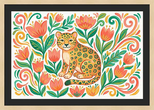 Leopard Among Floral Patterns