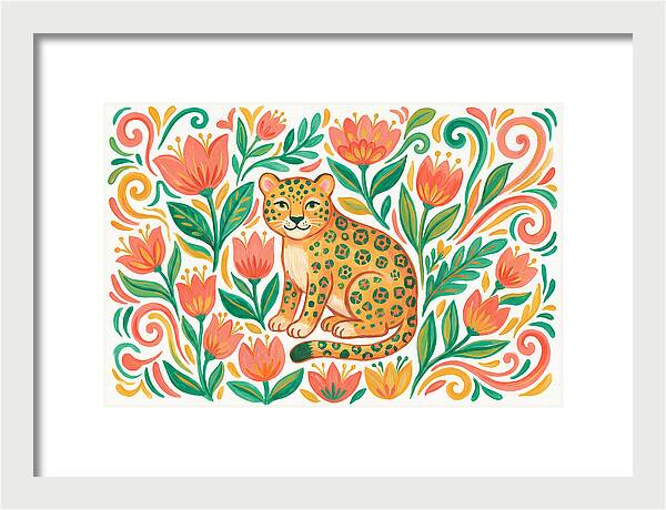 Leopard Among Floral Patterns