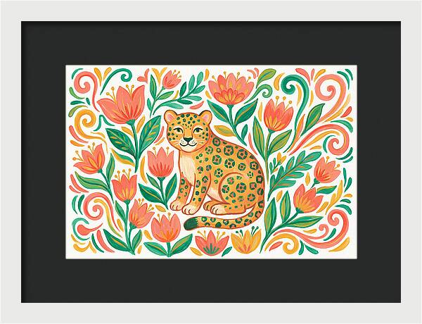 Leopard Among Floral Patterns