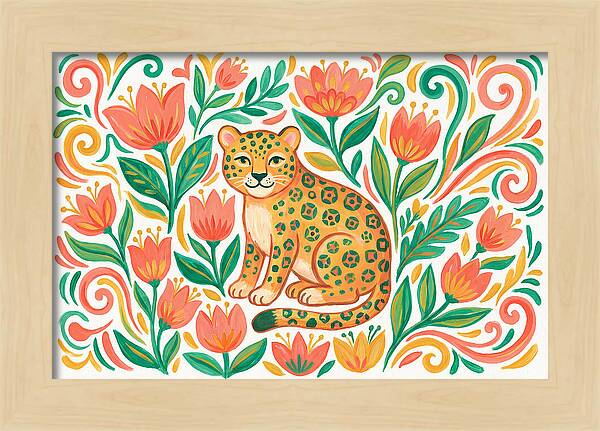 Leopard Among Floral Patterns