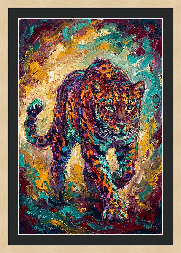 Leopard In Vibrant Motion