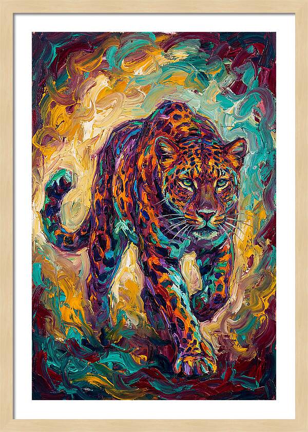 Leopard In Vibrant Motion
