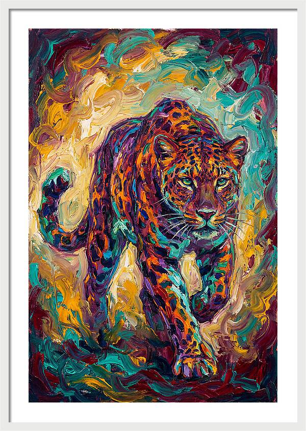 Leopard In Vibrant Motion