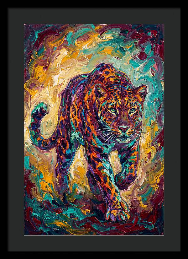 Leopard In Vibrant Motion