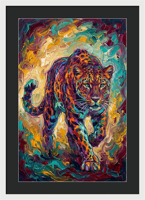 Leopard In Vibrant Motion