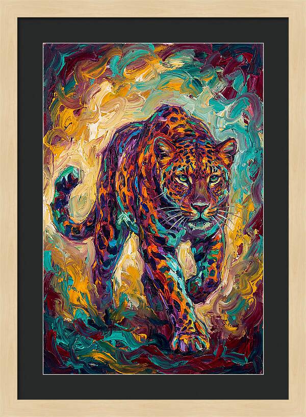 Leopard In Vibrant Motion