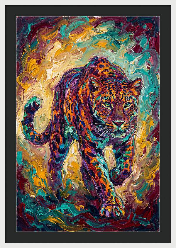 Leopard In Vibrant Motion