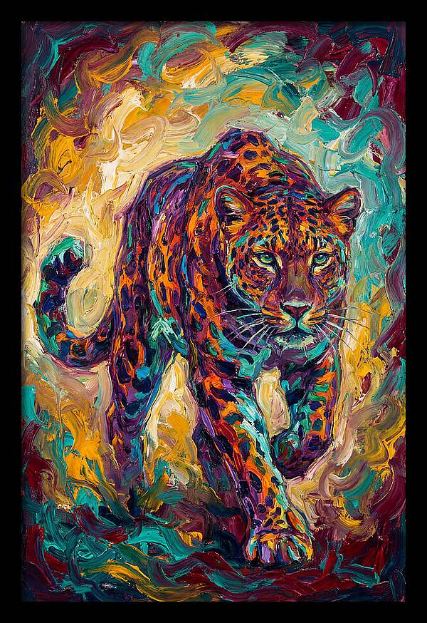 Leopard In Vibrant Motion