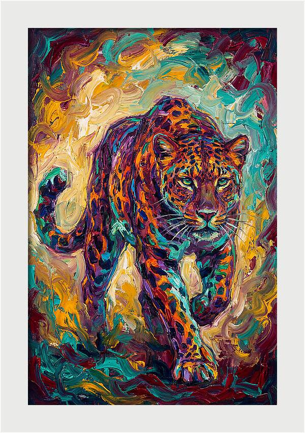 Leopard In Vibrant Motion