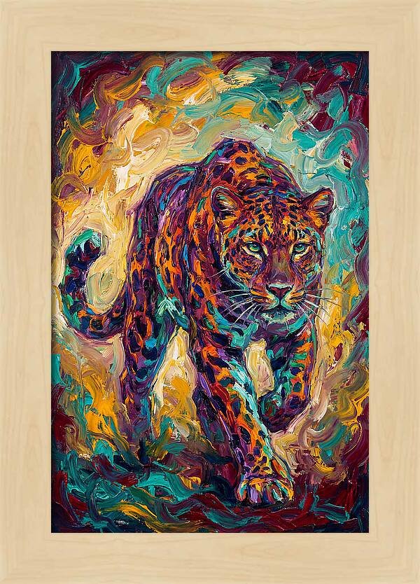 Leopard In Vibrant Motion