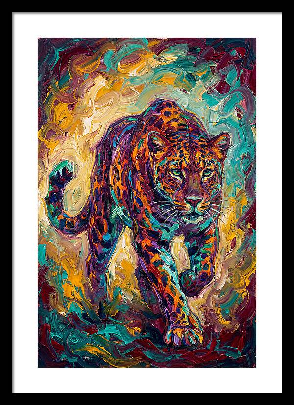Leopard In Vibrant Motion