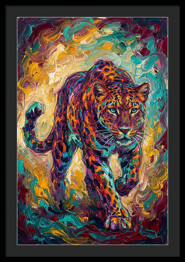 Leopard In Vibrant Motion