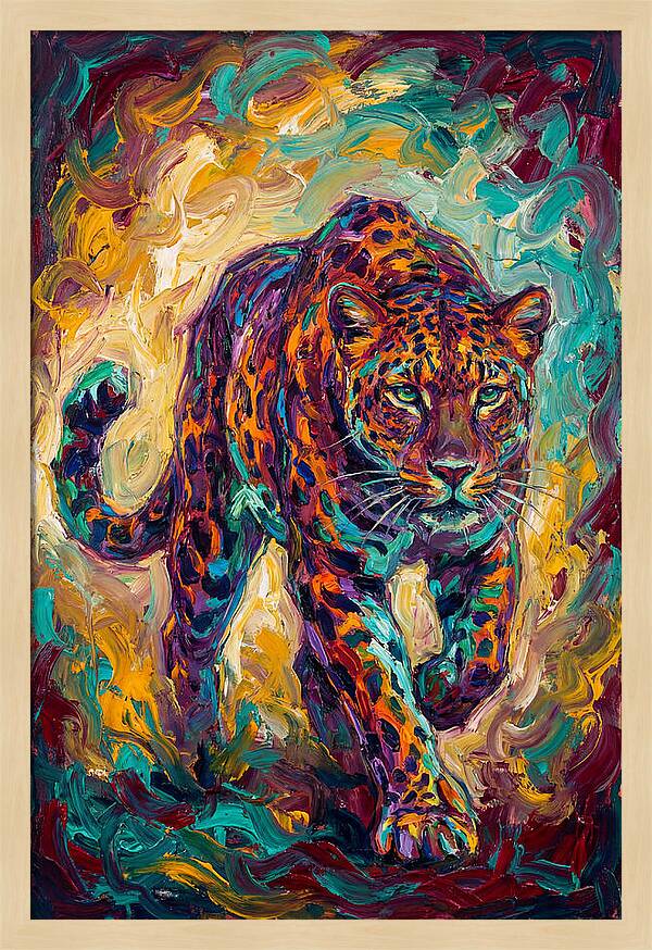 Leopard In Vibrant Motion