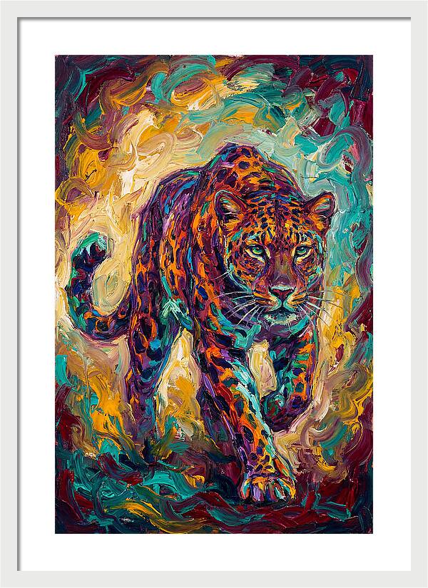 Leopard In Vibrant Motion