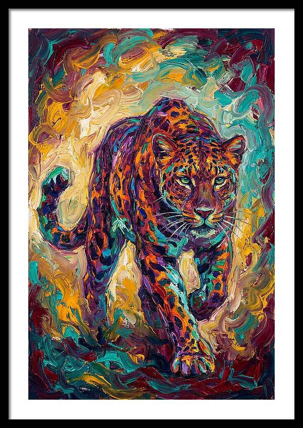 Leopard In Vibrant Motion