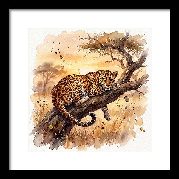Leopard Relaxing On A Branch