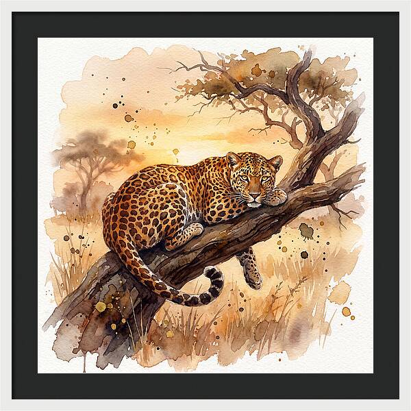 Leopard Relaxing On A Branch