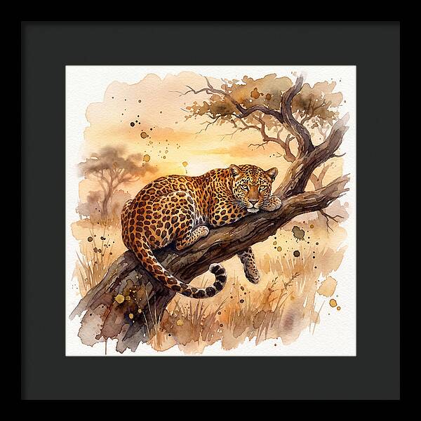 Leopard Relaxing On A Branch