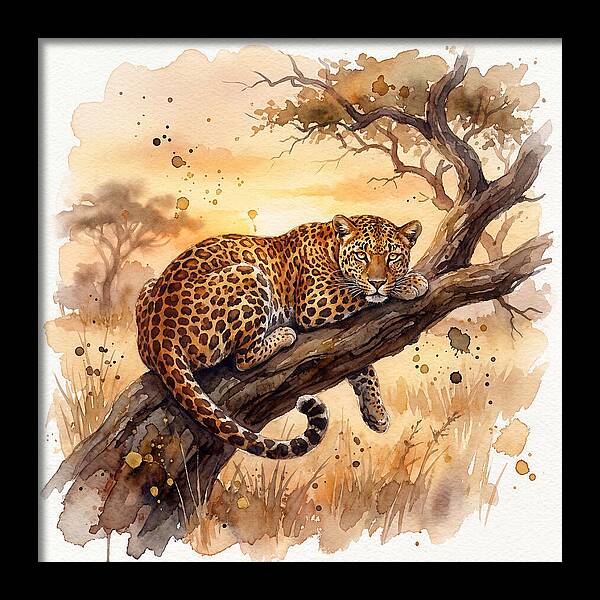 Leopard Relaxing On A Branch