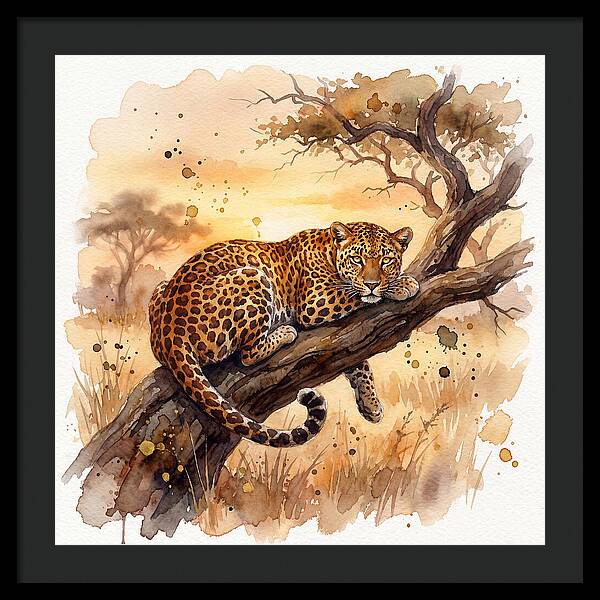 Leopard Relaxing On A Branch