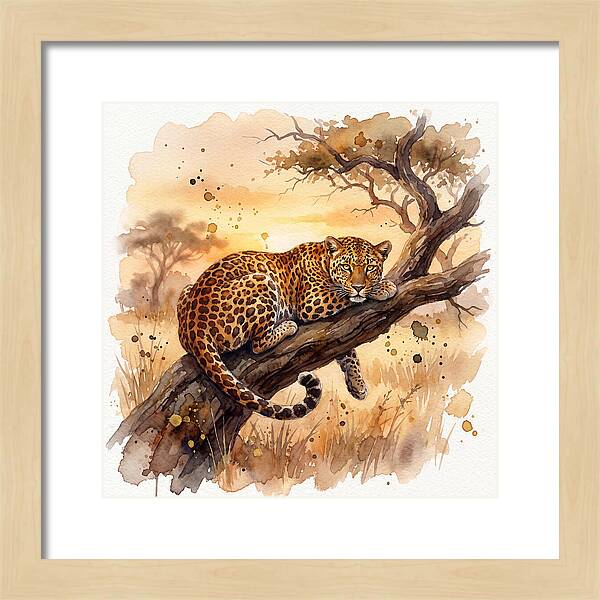 Leopard Relaxing On A Branch