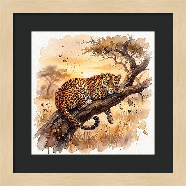 Leopard Relaxing On A Branch