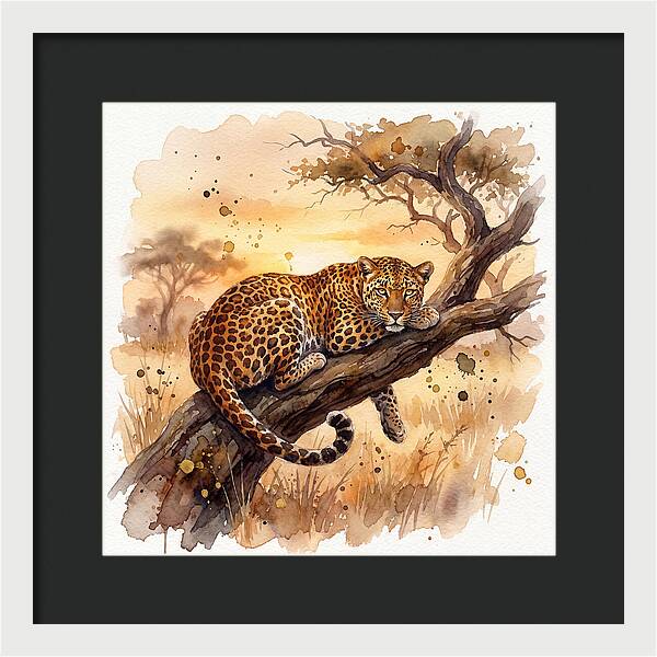 Leopard Relaxing On A Branch