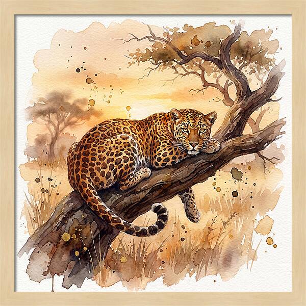 Leopard Relaxing On A Branch