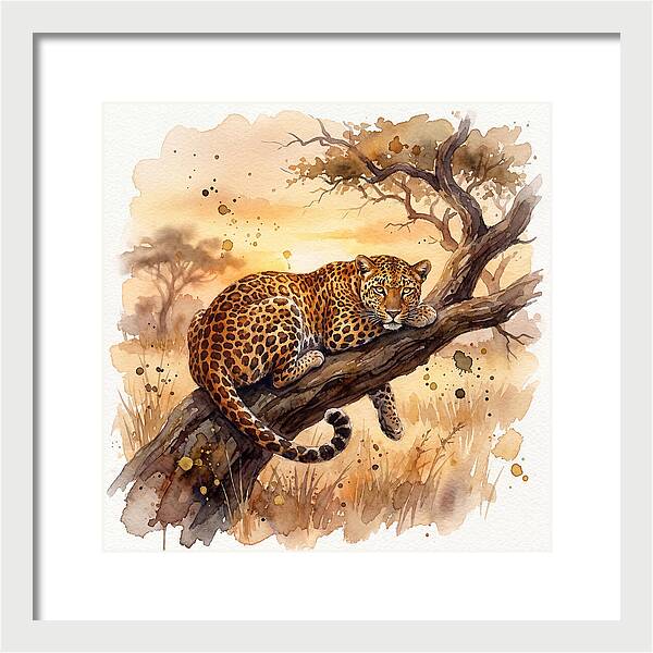 Leopard Relaxing On A Branch