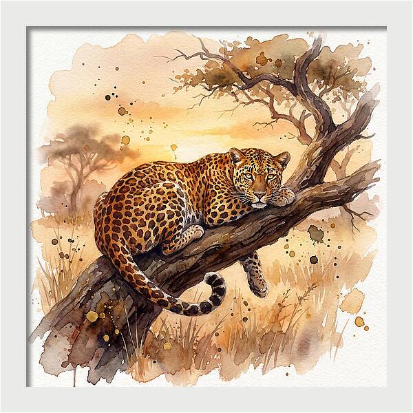 Leopard Relaxing On A Branch